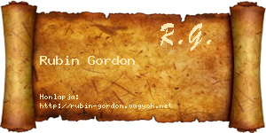 Rubin Gordon névjegykártya